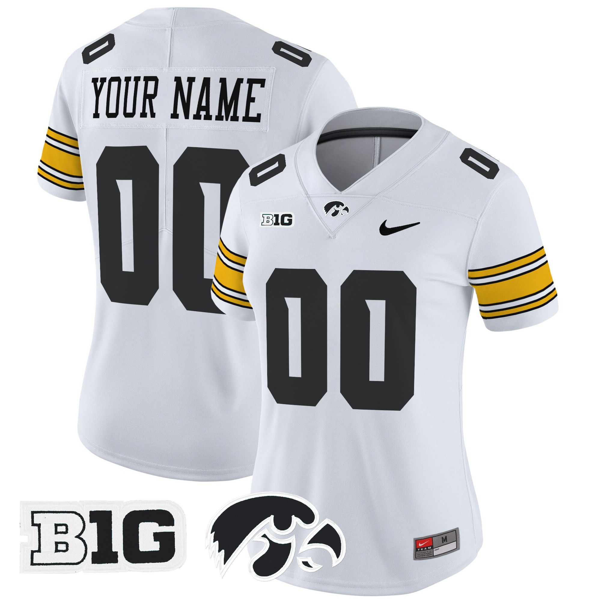 Women Iowa Hawkeyes White Nike 2024 Vapor Limited Custom NCAA Jersey->customized ncaa jersey->Custom Jersey